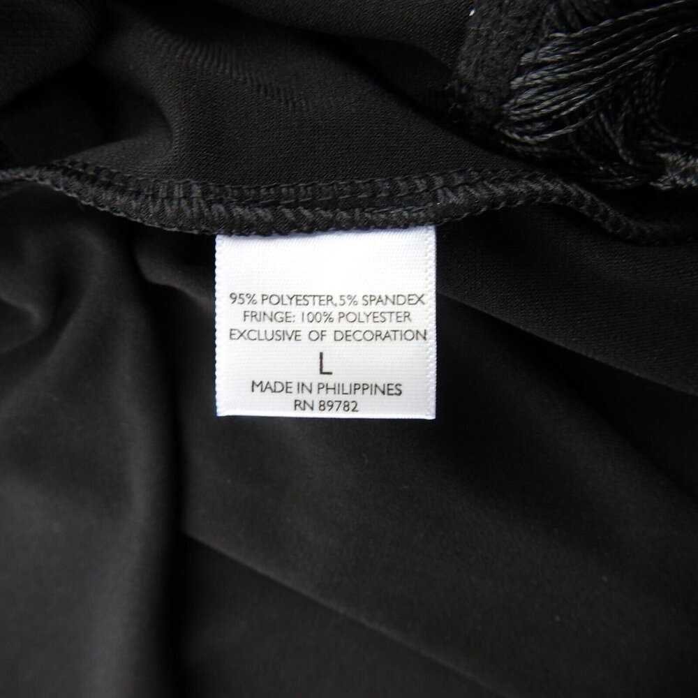 Disney Alice Wonderland Looking Glass Natori Black Floral Fringe Kimono L - Picture 11 of 15